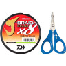 Шнур DAIWA J-Braid X8E-W/SC 0,18мм 135м chartreuse + ножницы 40002638